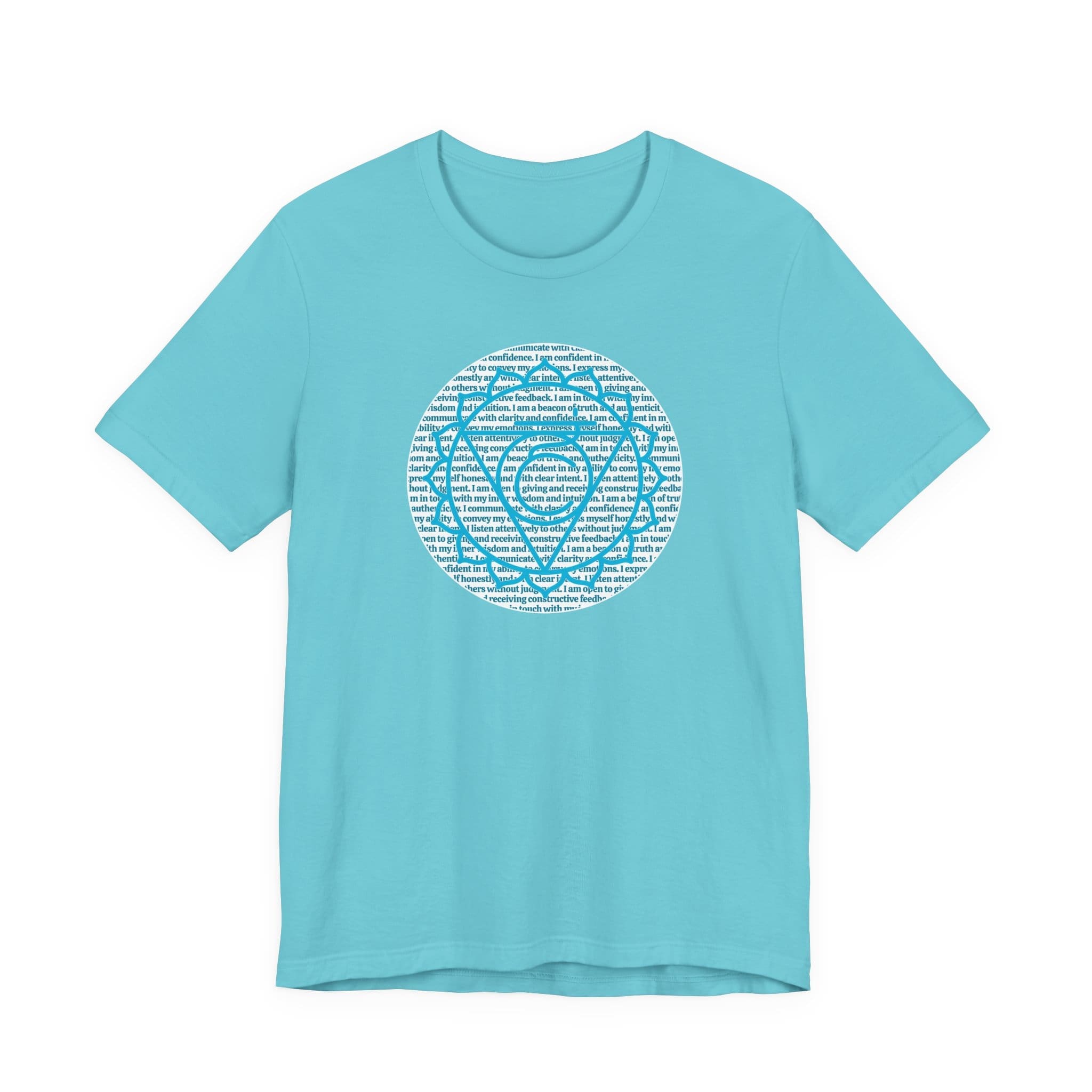 Throat Chakra Affirmations Lightweight T-Shirt - Blue Text - Image 7