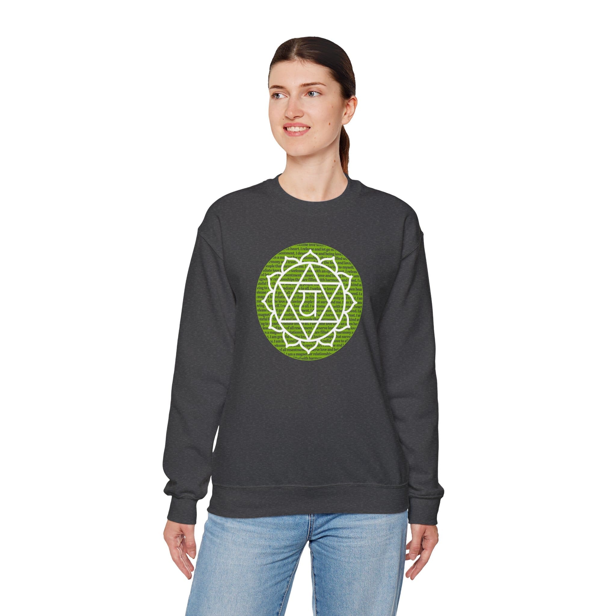 Heart Chakra Affirmations Crewneck Sweatshirt - Image 14