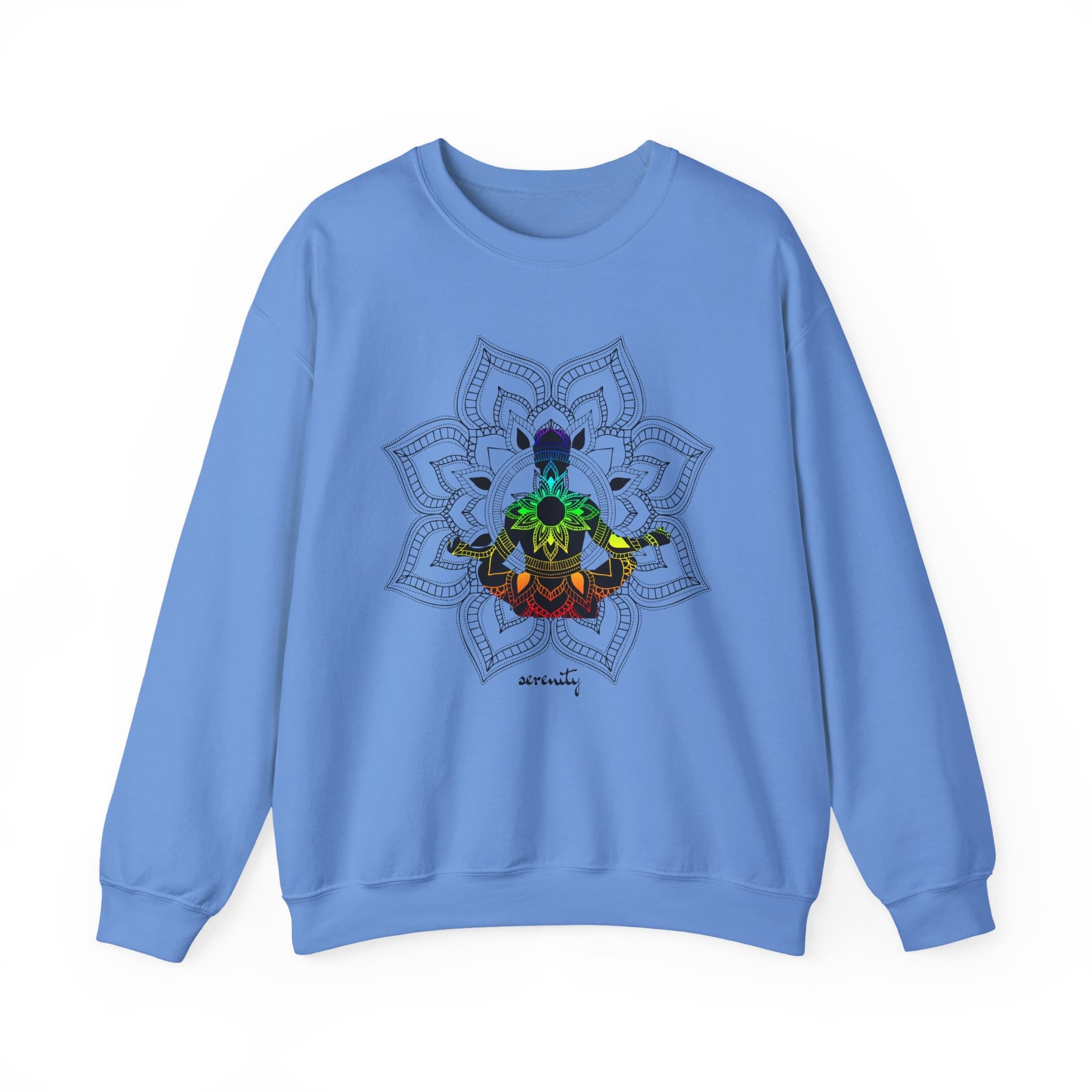 Serenity - Chakra Mandala Crewneck Sweatshirt, Male Silhouette - Image 16