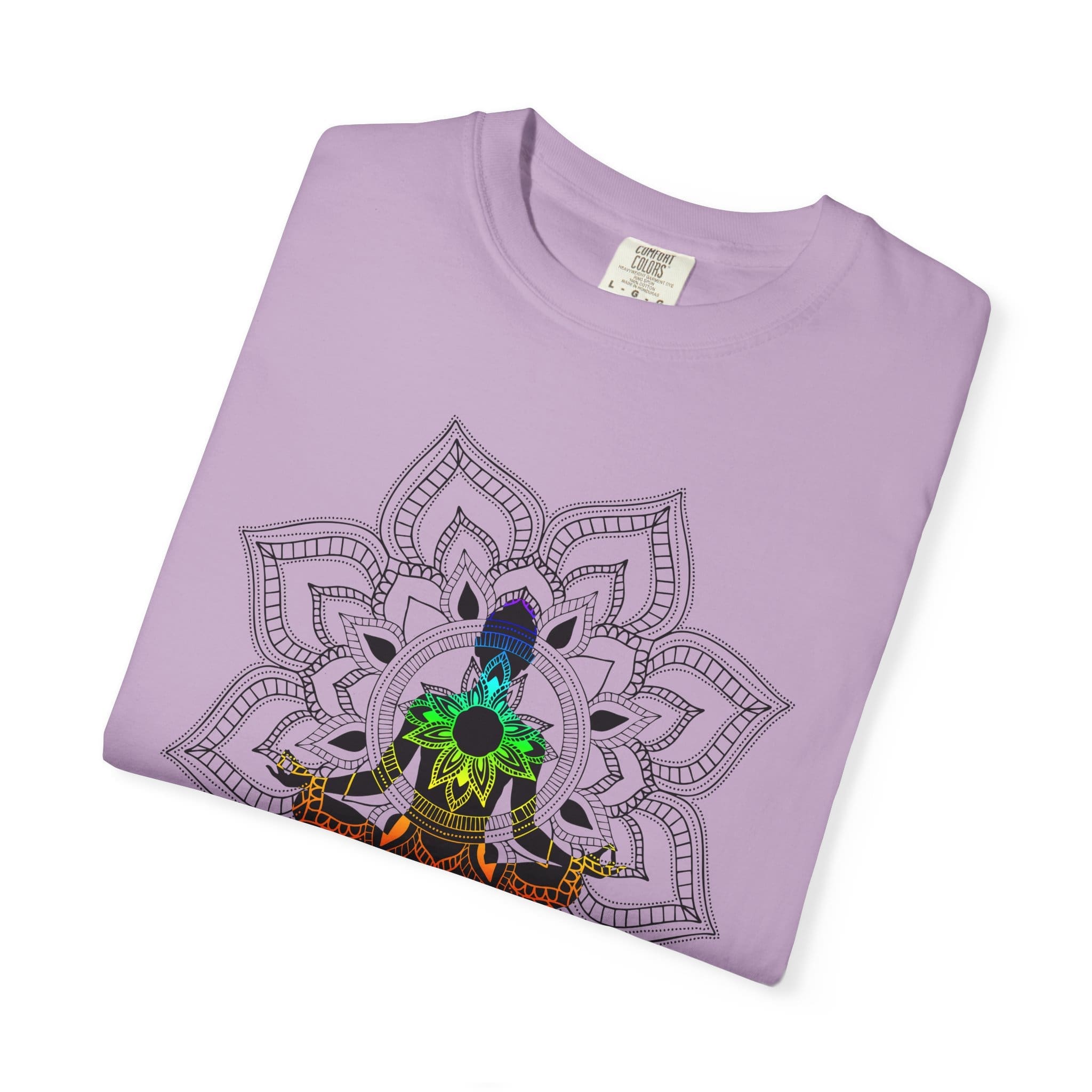 Serenity - Chakra Mandala Heavyweight Tee with Female Silhouette - Image 21