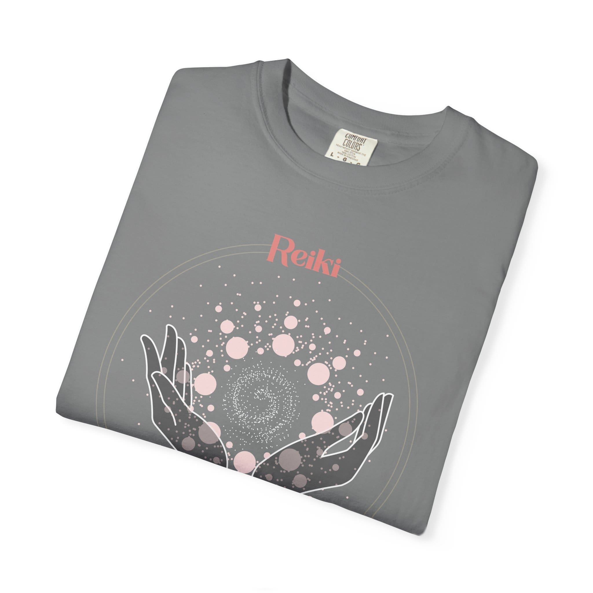 Reiki Practitioner - Heavyweight T-Shirt with Pink Text - Image 17