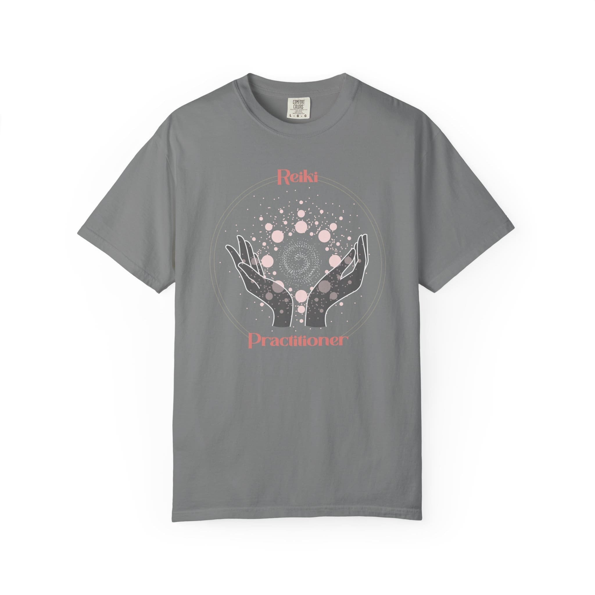 Reiki Practitioner - Heavyweight T-Shirt with Pink Text - Image 16