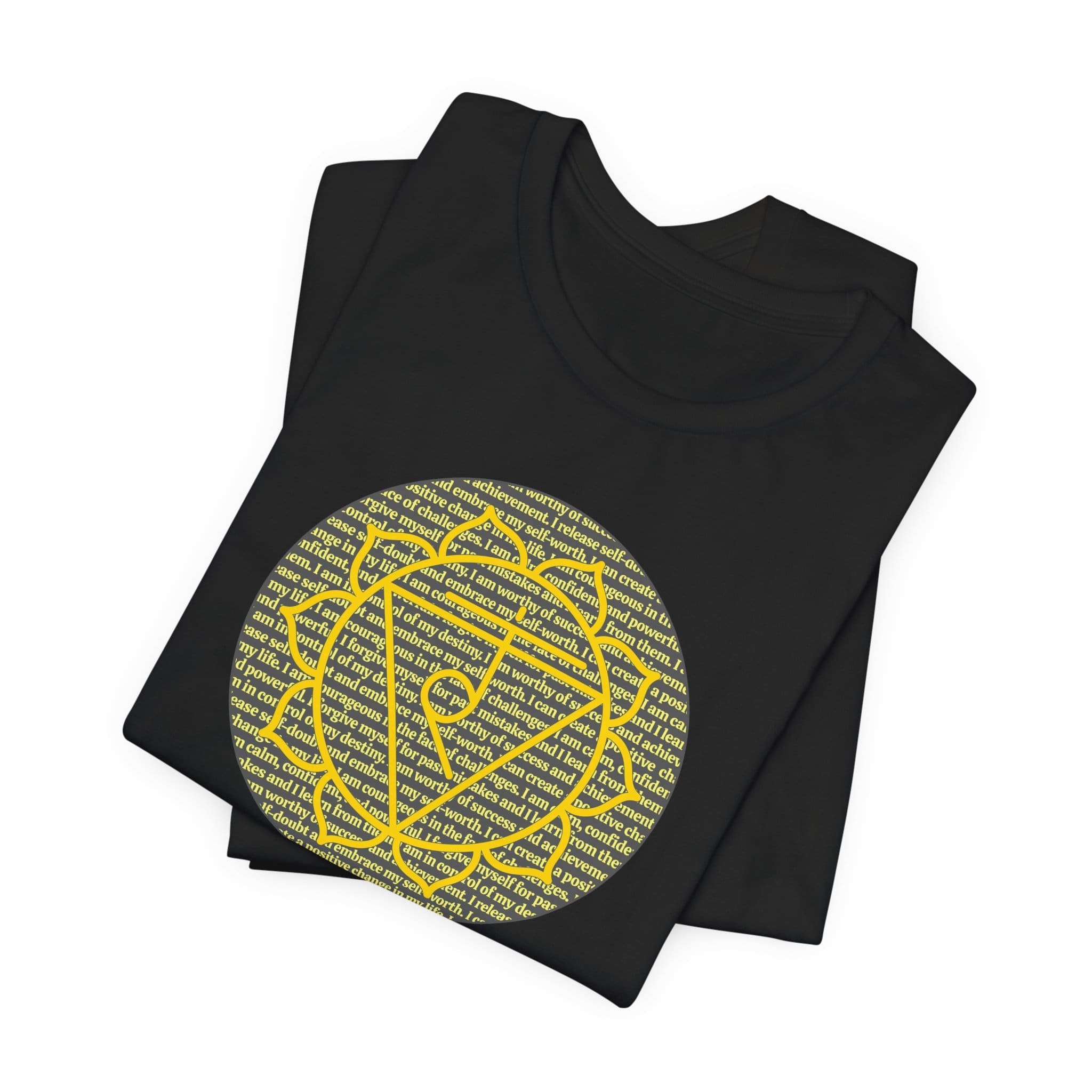 Solar Plexus Chakra Affirmations Lightweight T-Shirt, Yellow Text - Image 21