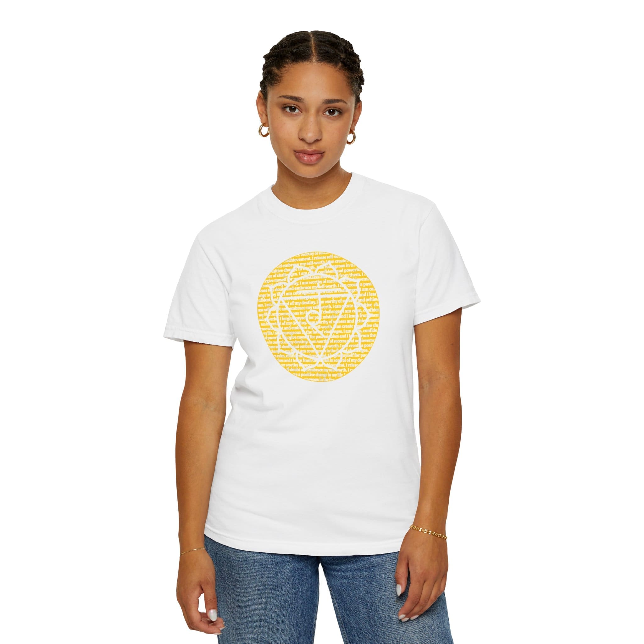 Solar Plexus Chakra Affirmations Heavyweight T-Shirt - Image 11
