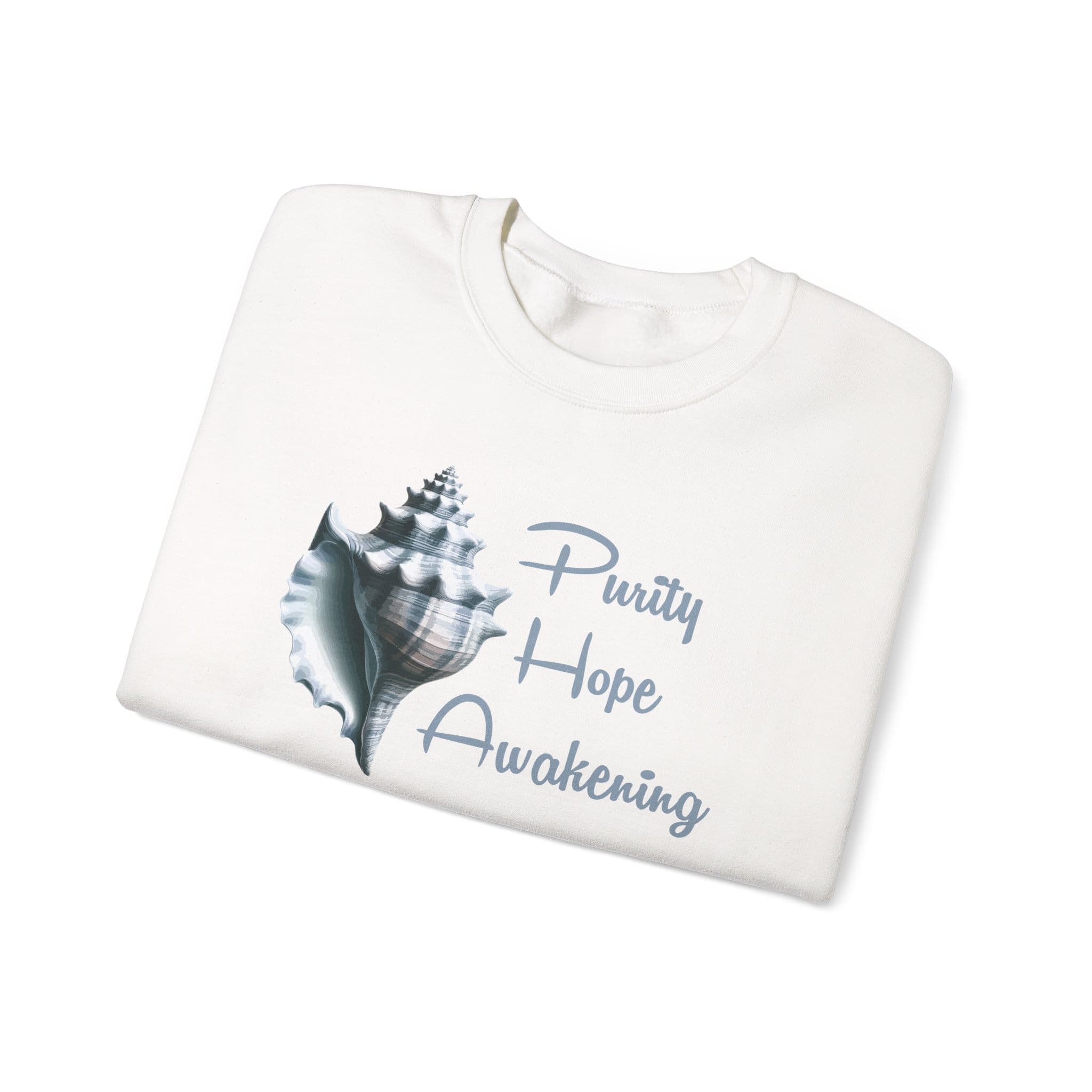 Purity, Hope, Awakening -Conch Shell Crewneck Sweatshirt - Image 4