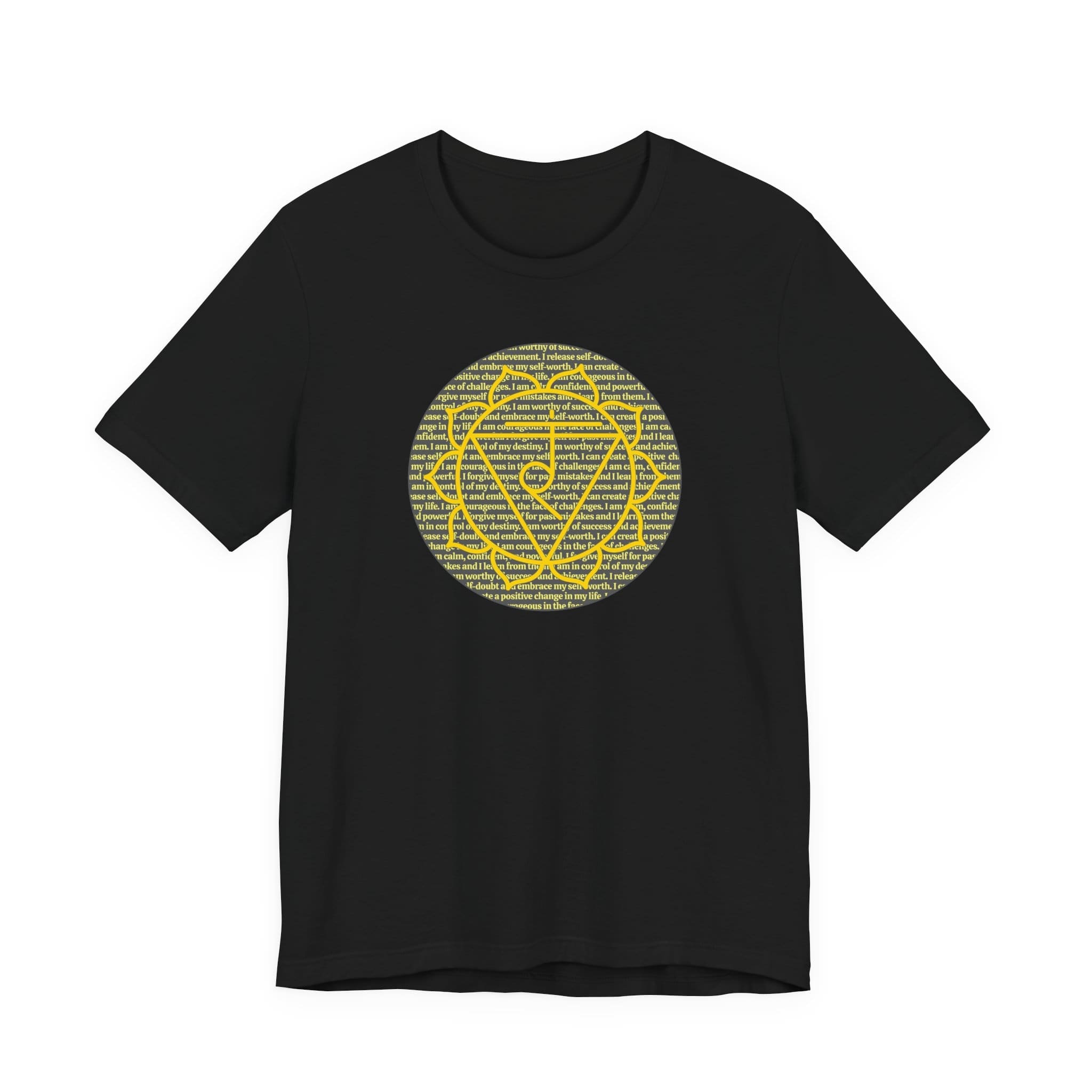Solar Plexus Chakra Affirmations Lightweight T-Shirt, Yellow Text - Image 20