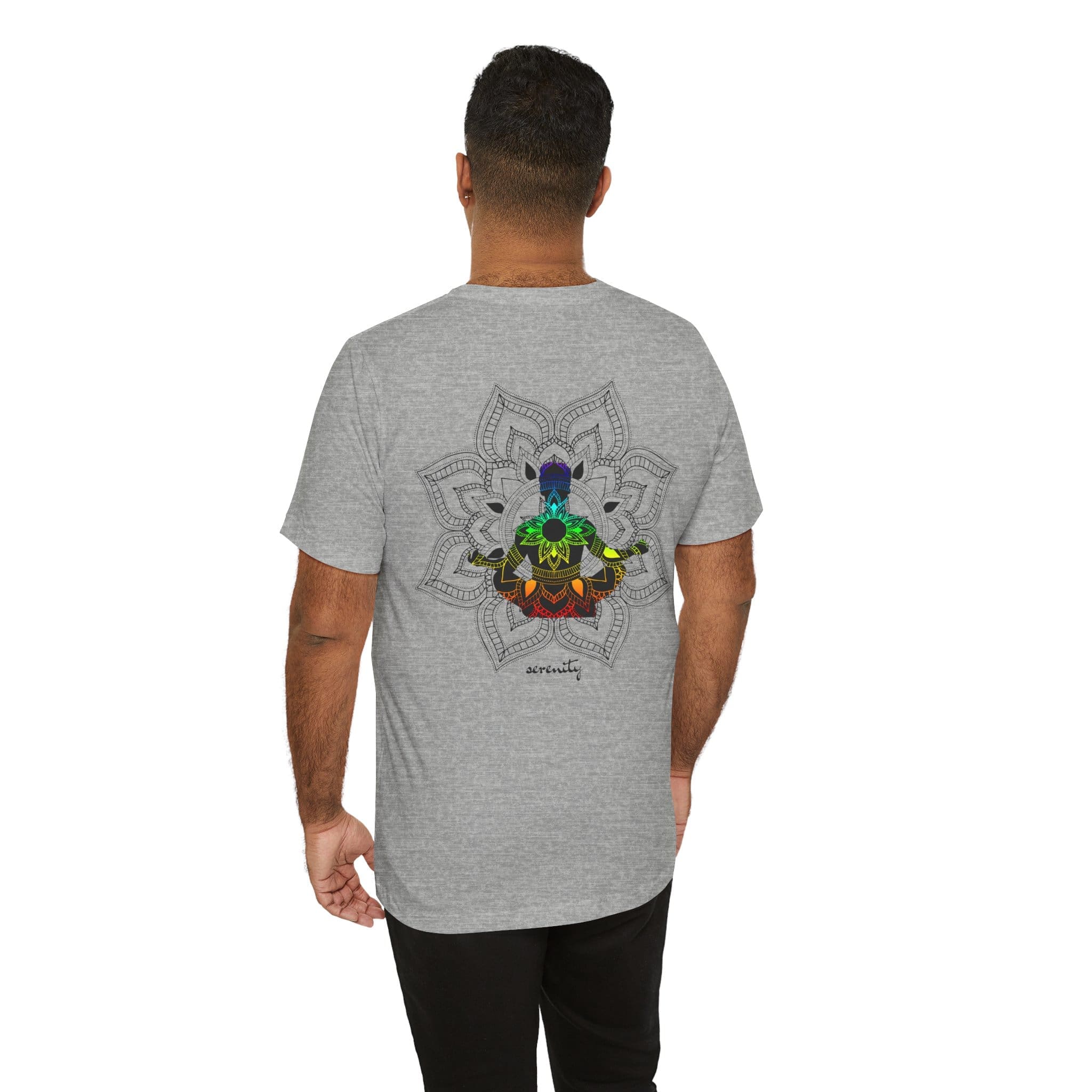 Serenity - Chakra Mandala Lightweight Shirt with Male Silhouette - Image 14