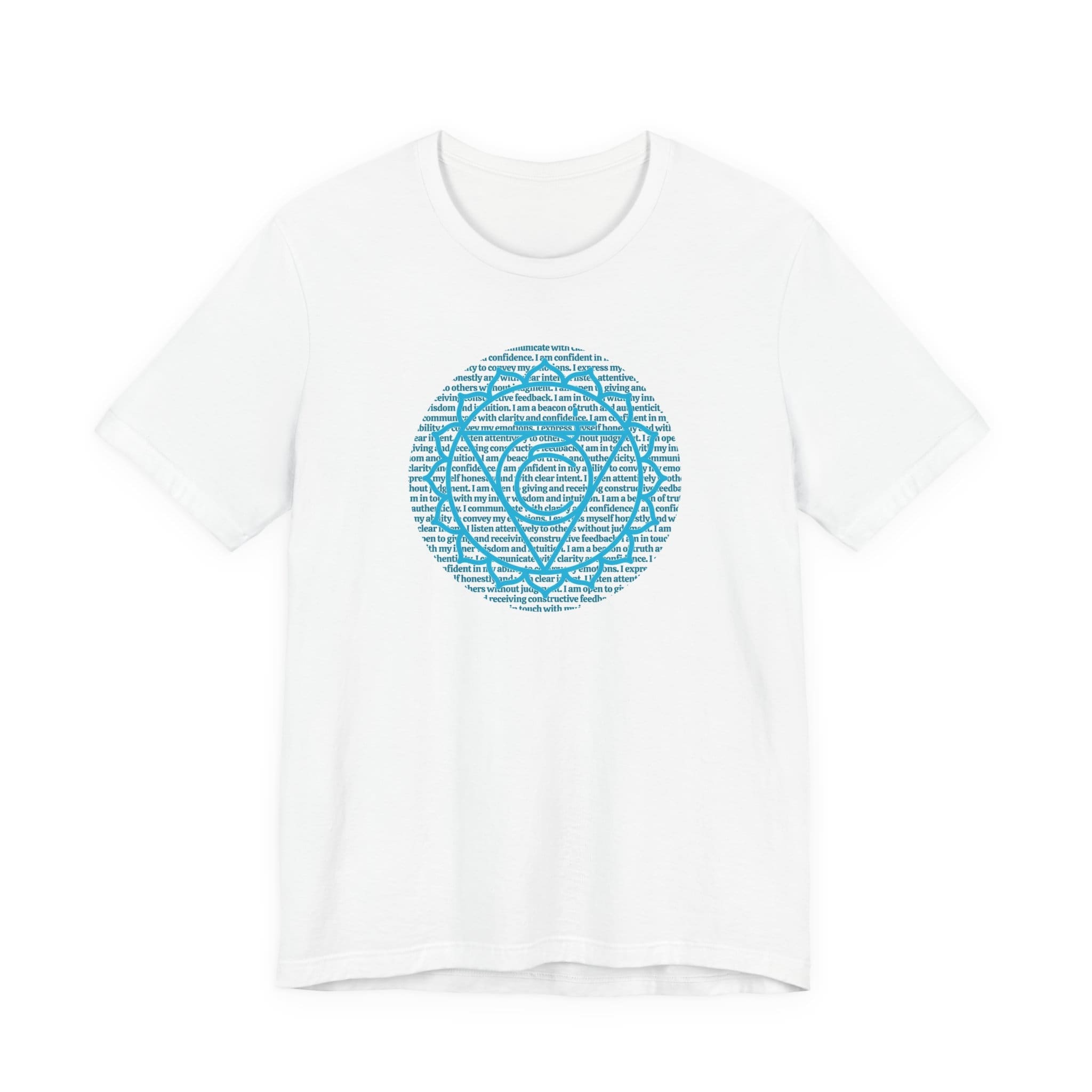 Throat Chakra Affirmations Lightweight T-Shirt - Blue Text - Image 3