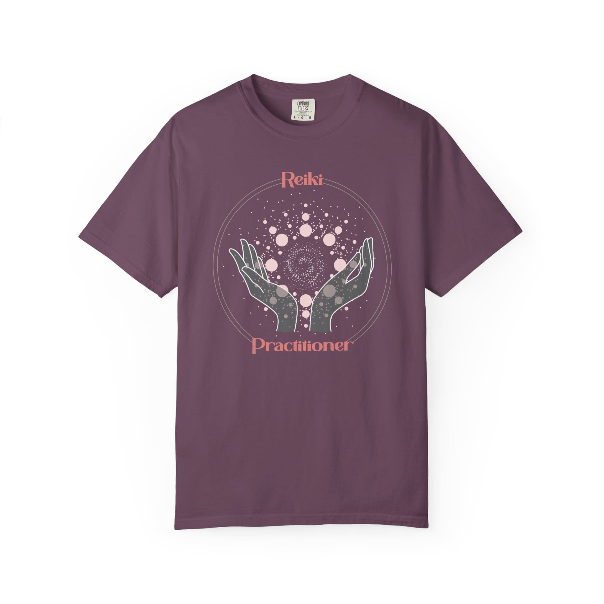 Reiki Practitioner - Heavyweight T-Shirt with Pink Text - Image 3