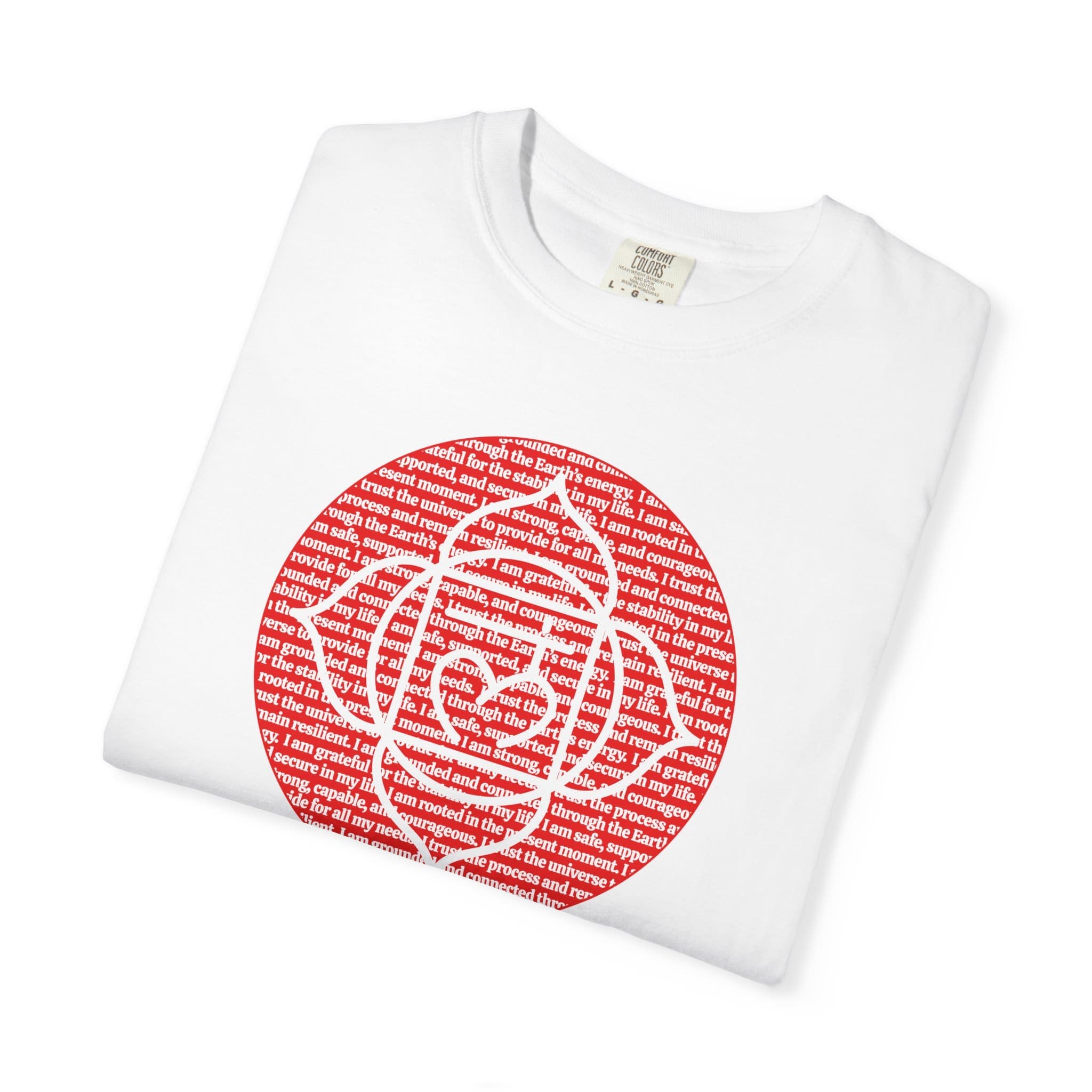 Root Chakra Affirmations Heavyweight T-Shirt - Image 4