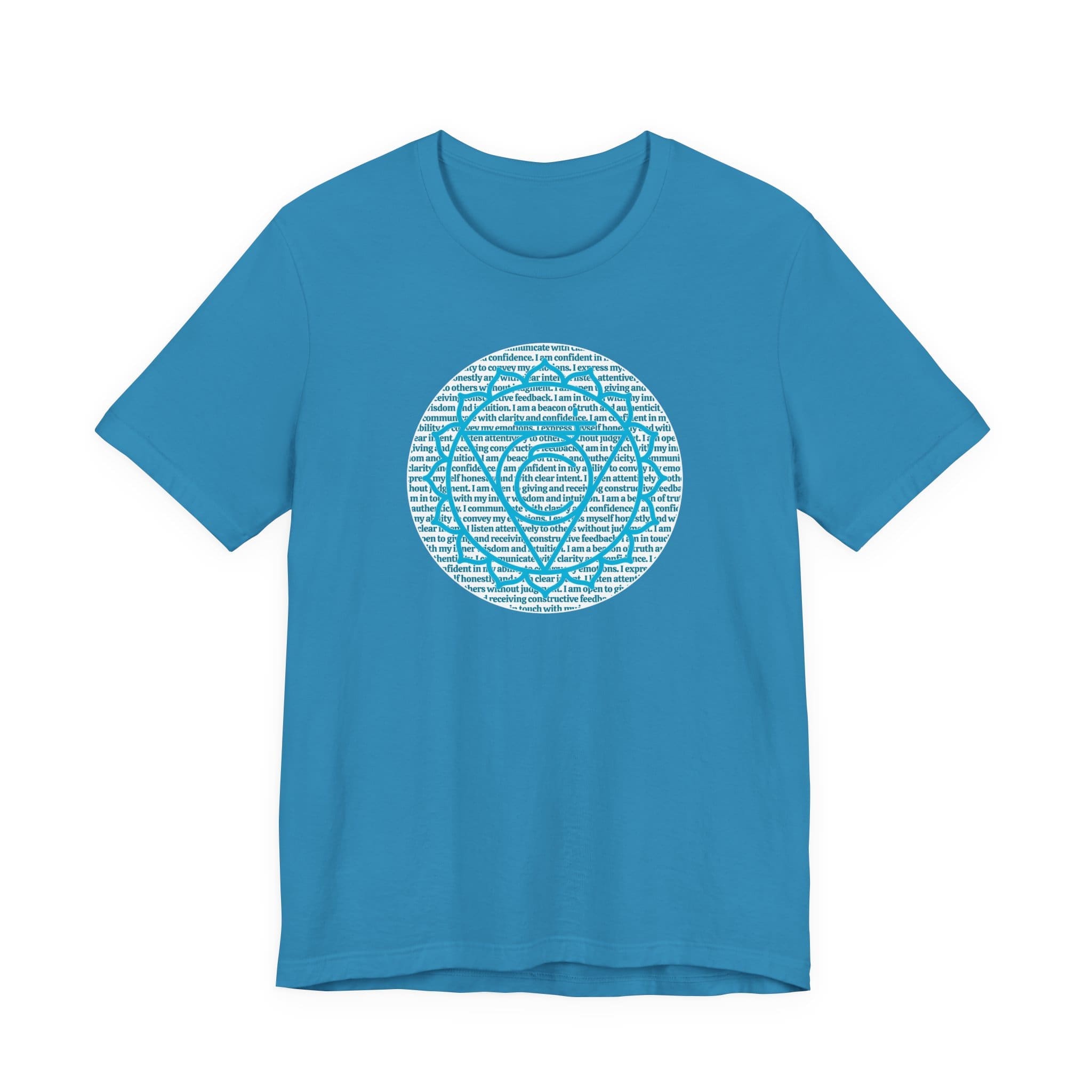Throat Chakra Affirmations Lightweight T-Shirt - Blue Text - Image 11