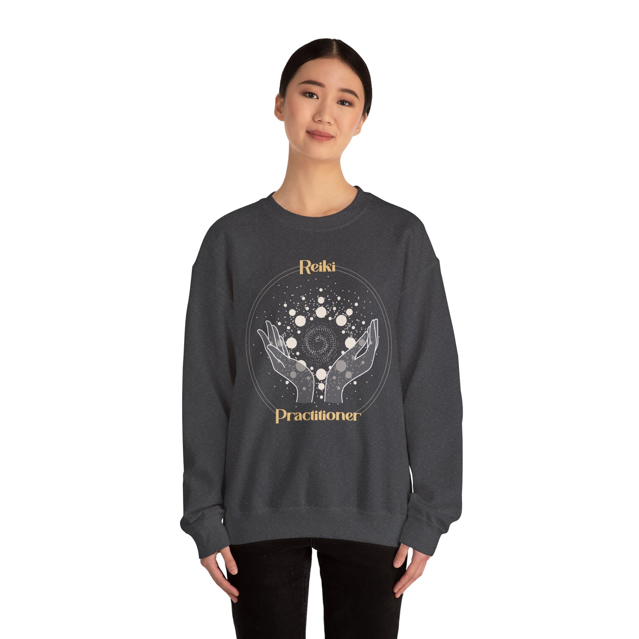 Reiki Practitioner - Crewneck Sweatshirt with Yellow Text - Image 19