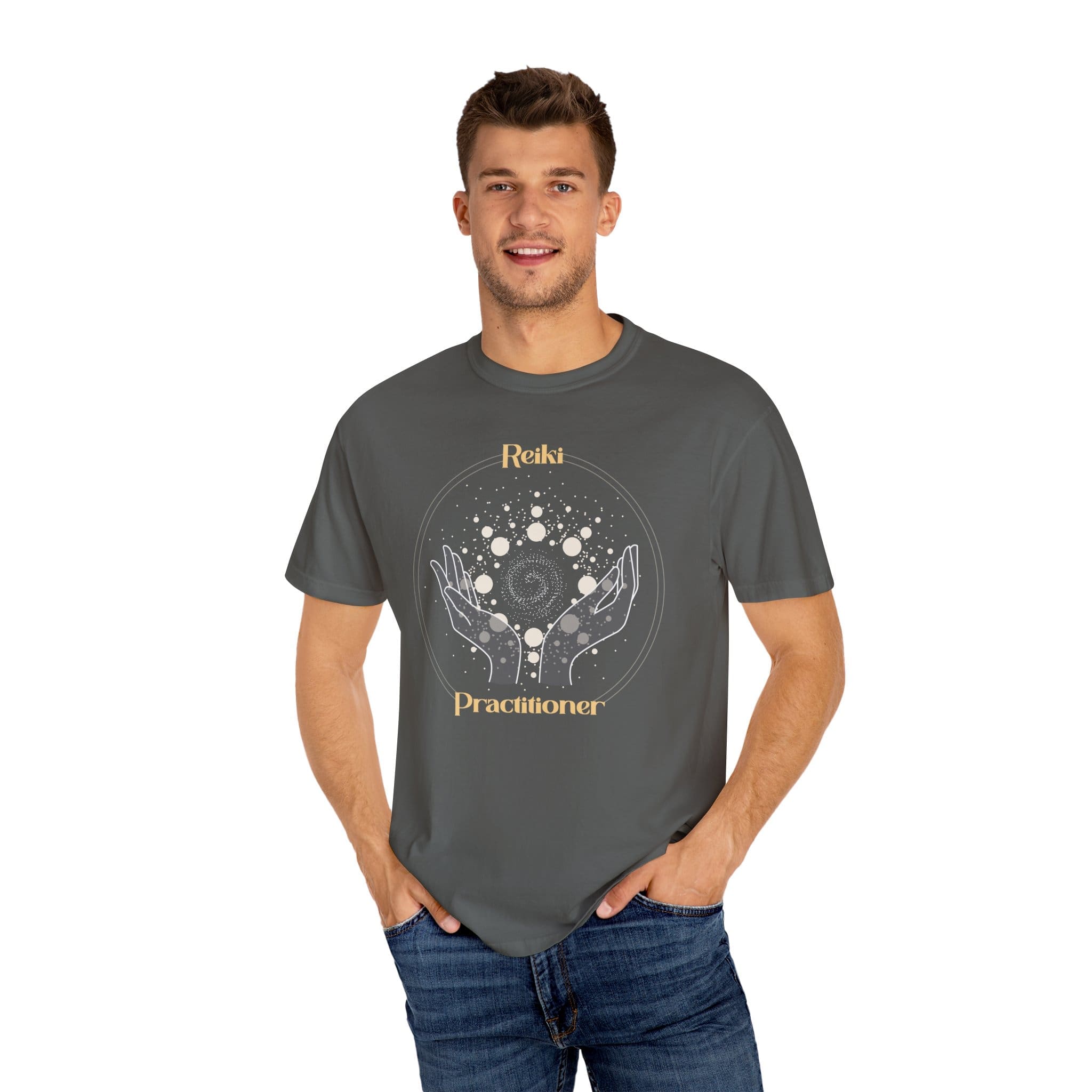 Reiki Practitioner - Heavyweight T-Shirt with Yellow Text - Image 11