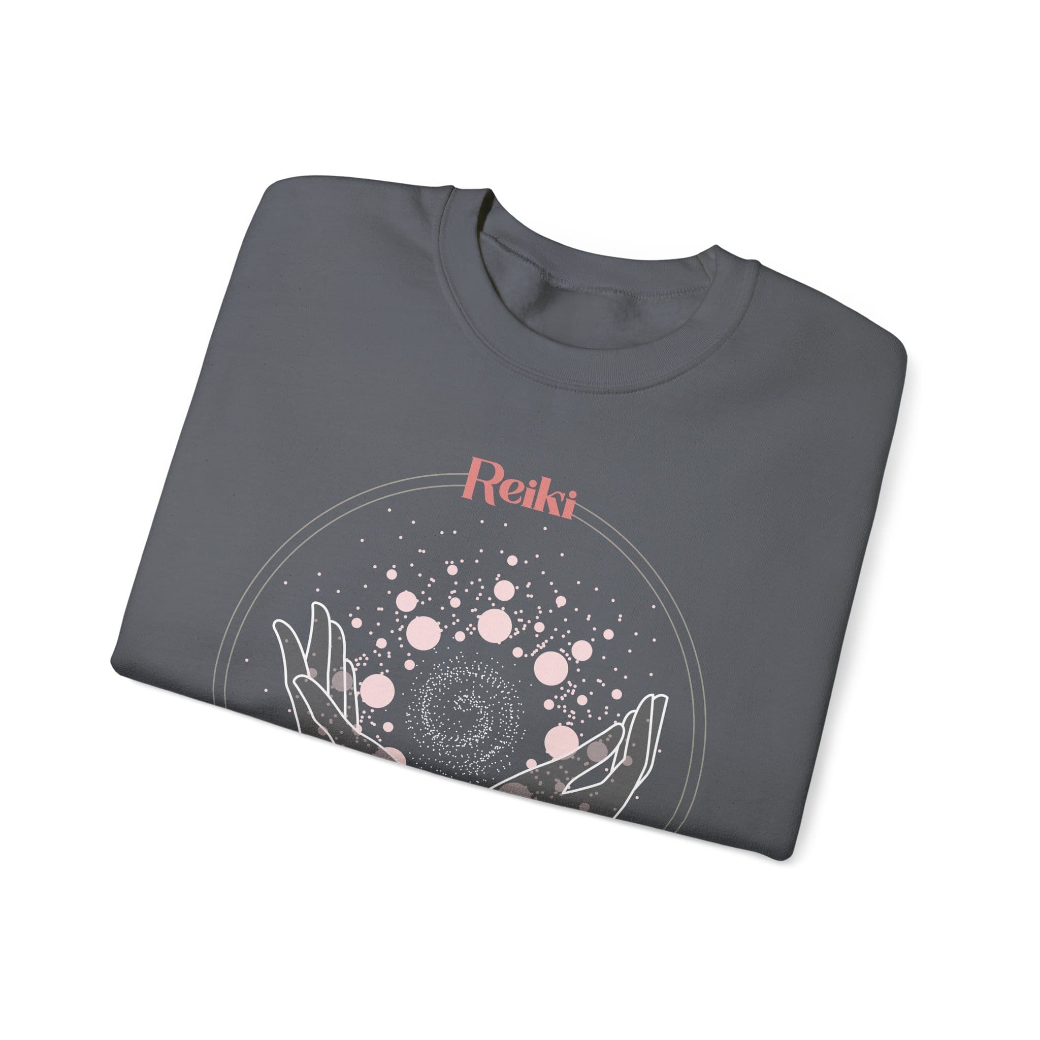 Reiki Practitioner - Crewneck Sweatshirt with Pink Text - Image 13