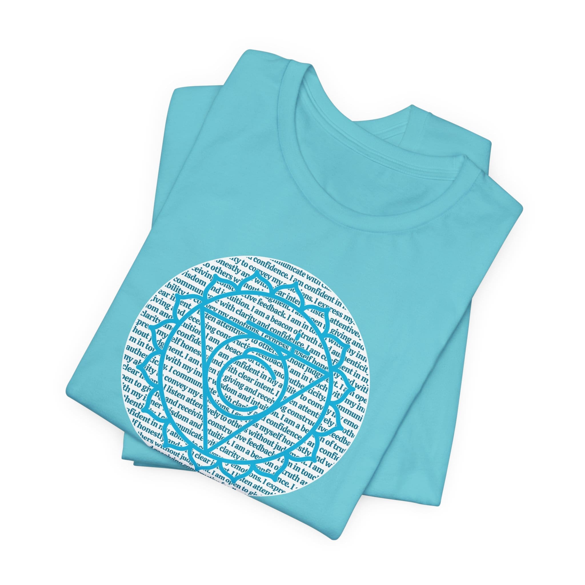 Throat Chakra Affirmations Lightweight T-Shirt - Blue Text - Image 8