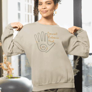 Connect, Balance, Heal - Reiki Hand Crewneck Sweatshirt
