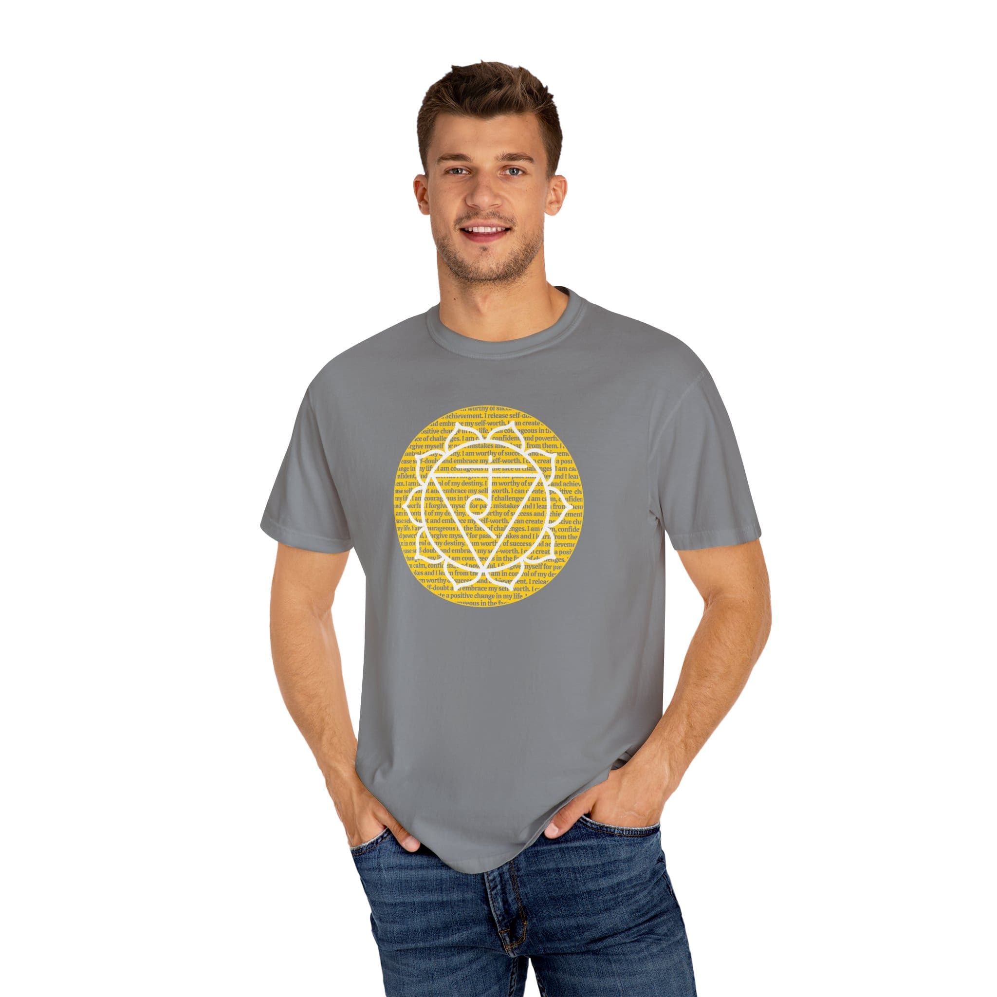 Solar Plexus Chakra Affirmations Heavyweight T-Shirt - Image 14