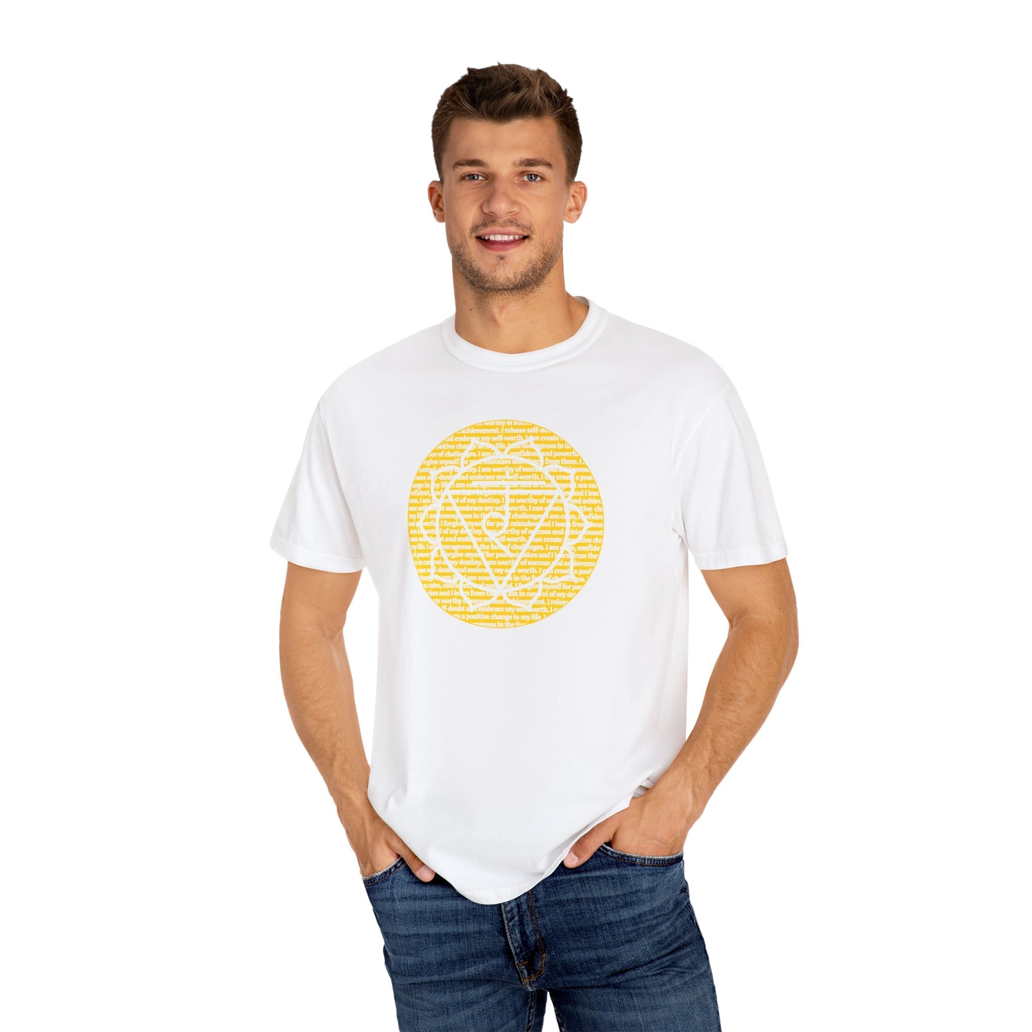 Solar Plexus Chakra Affirmations Heavyweight T-Shirt - Image 10
