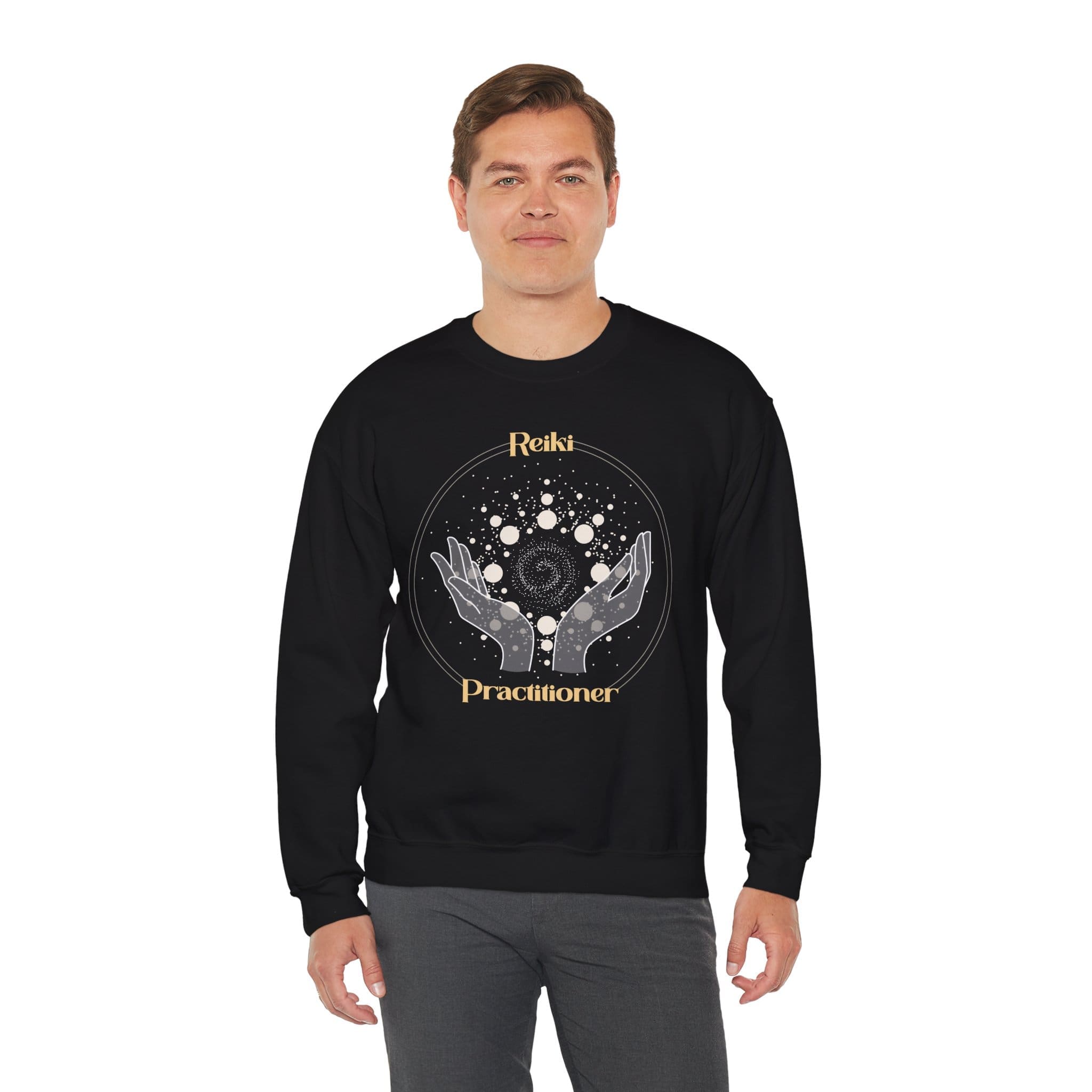 Reiki Practitioner - Crewneck Sweatshirt with Yellow Text - Image 22