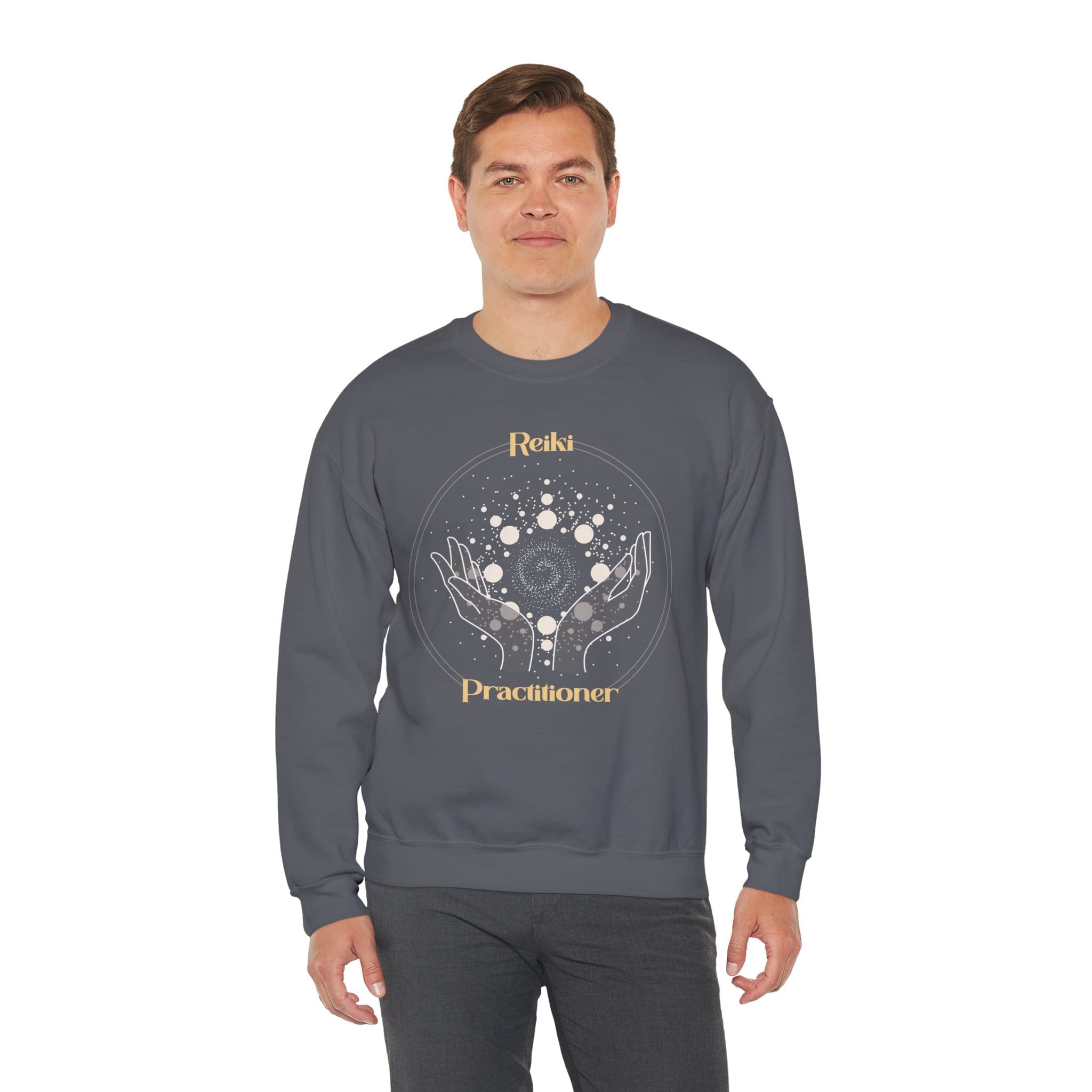 Reiki Practitioner - Crewneck Sweatshirt with Yellow Text - Image 14