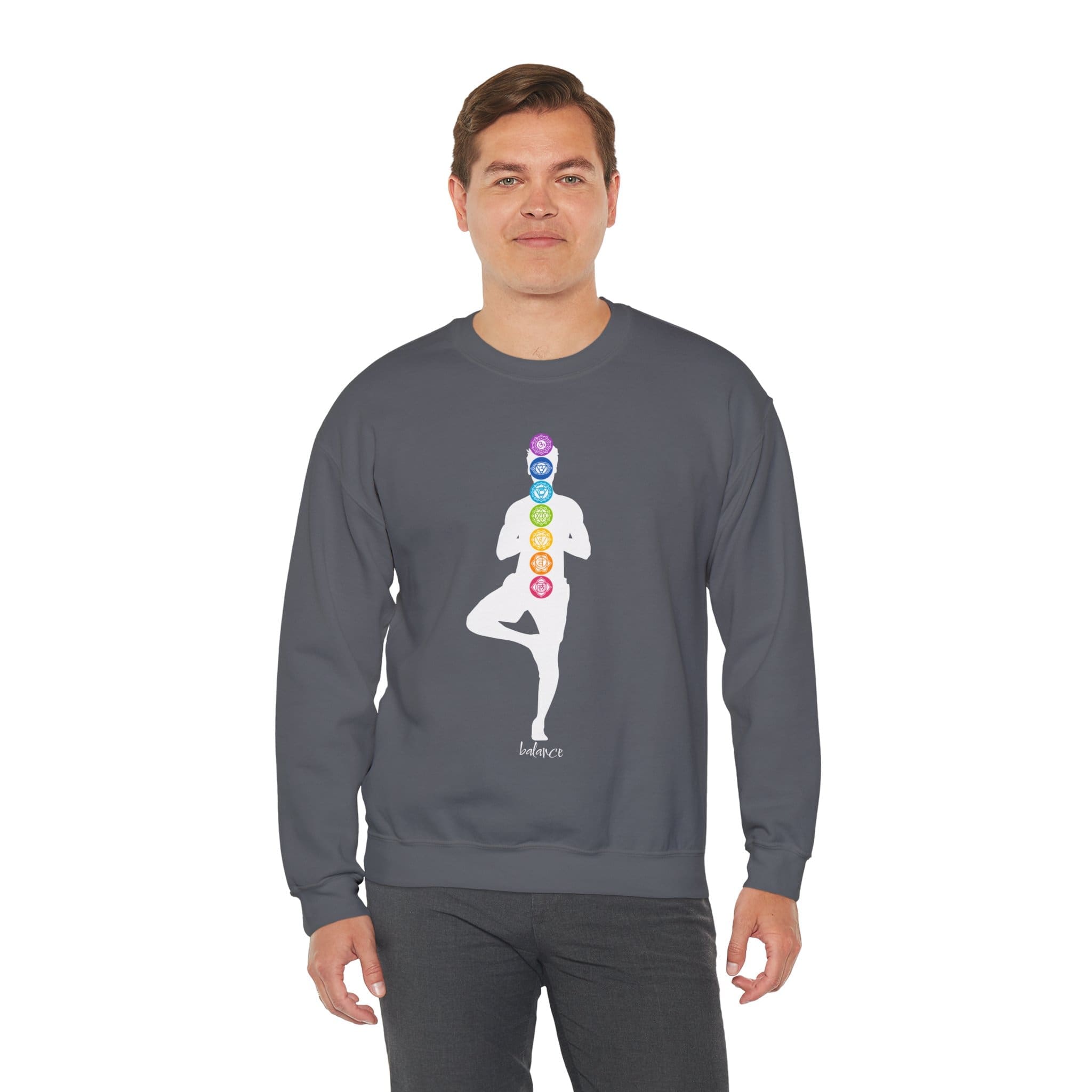 Balance - Chakra Crewneck Sweatshirt with Male Silhouette - Image 9