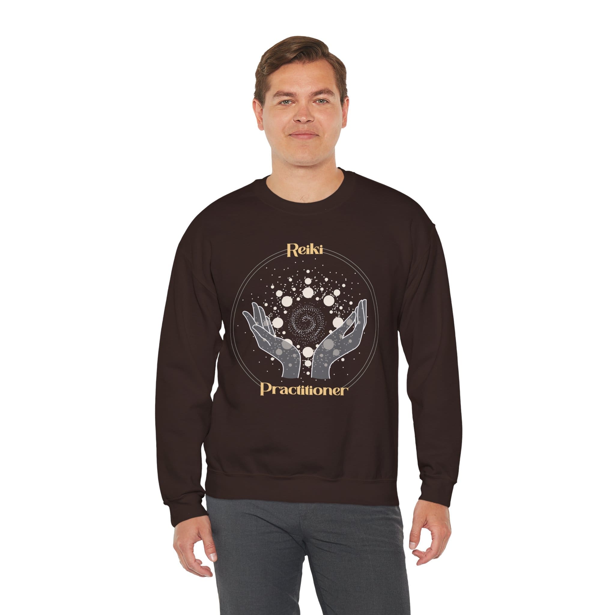 Reiki Practitioner - Crewneck Sweatshirt with Yellow Text - Image 5