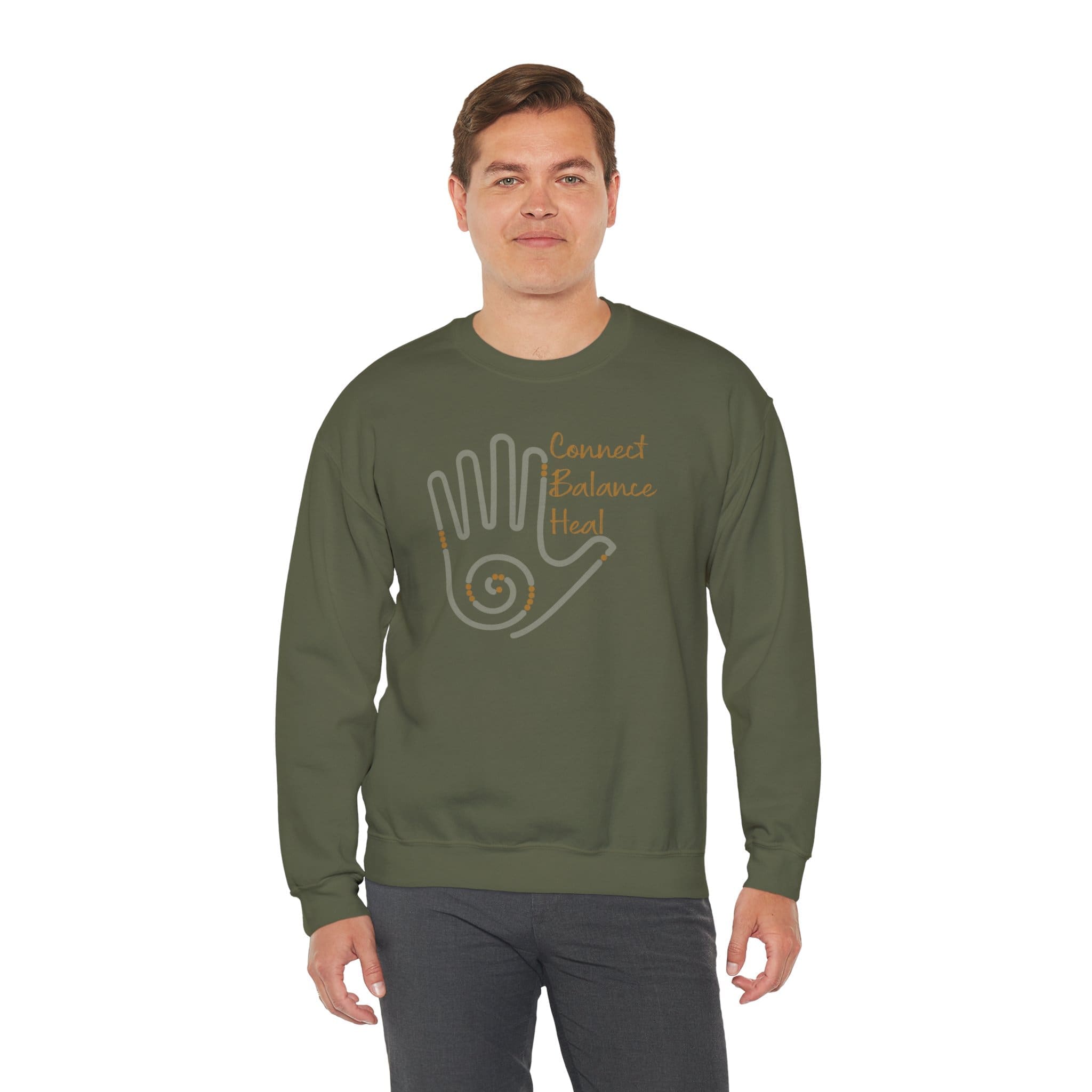 Connect, Balance, Heal - Reiki Hand Crewneck Sweatshirt - Image 14