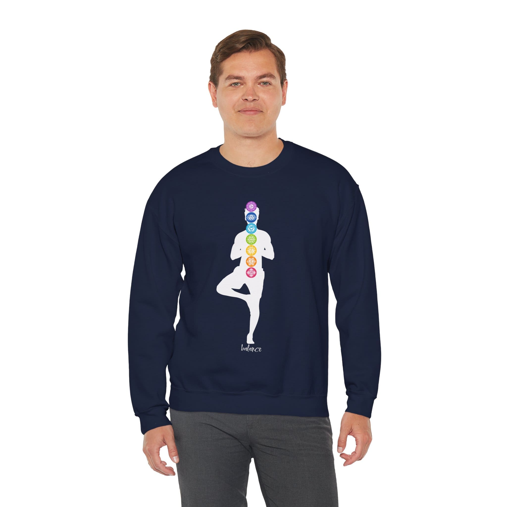 Balance - Chakra Crewneck Sweatshirt with Male Silhouette - Image 18