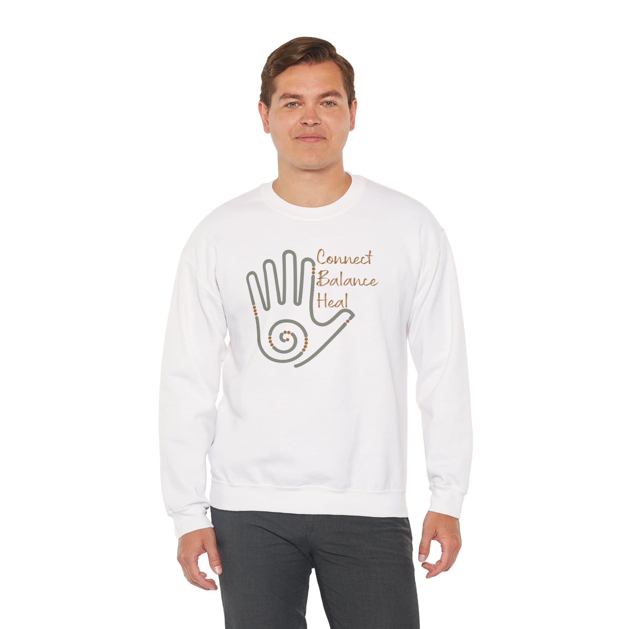 Connect, Balance, Heal - Reiki Hand Crewneck Sweatshirt - Image 5