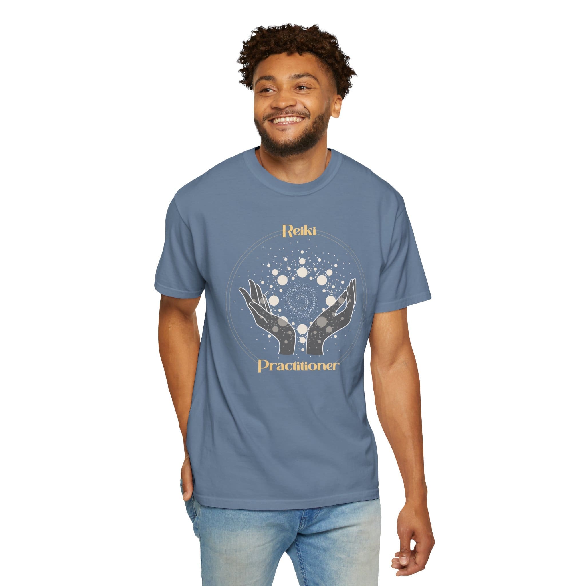 Reiki Practitioner - Heavyweight T-Shirt with Yellow Text - Image 18