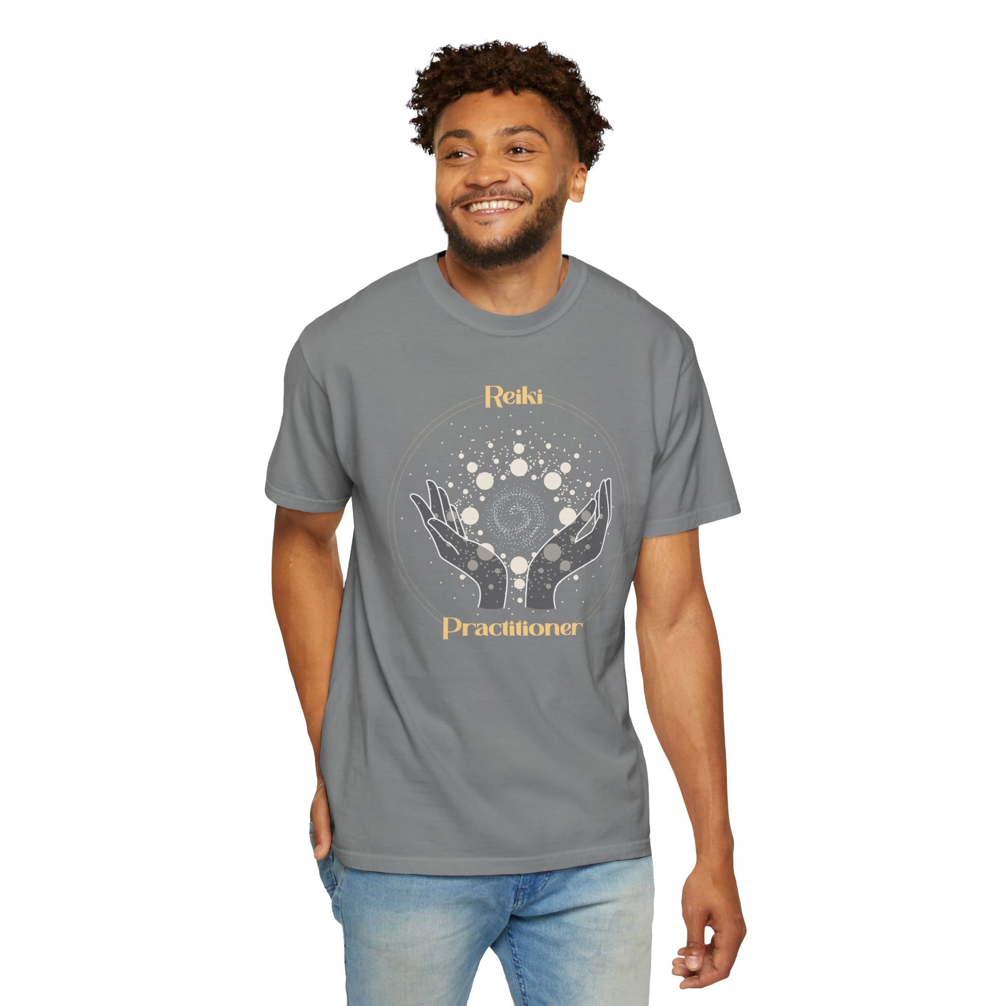 Reiki Practitioner - Heavyweight T-Shirt with Yellow Text - Image 14