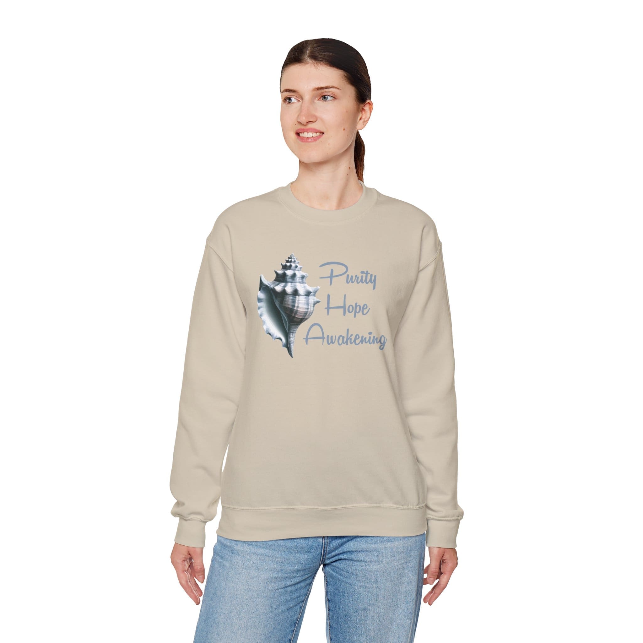 Purity, Hope, Awakening -Conch Shell Crewneck Sweatshirt - Image 9