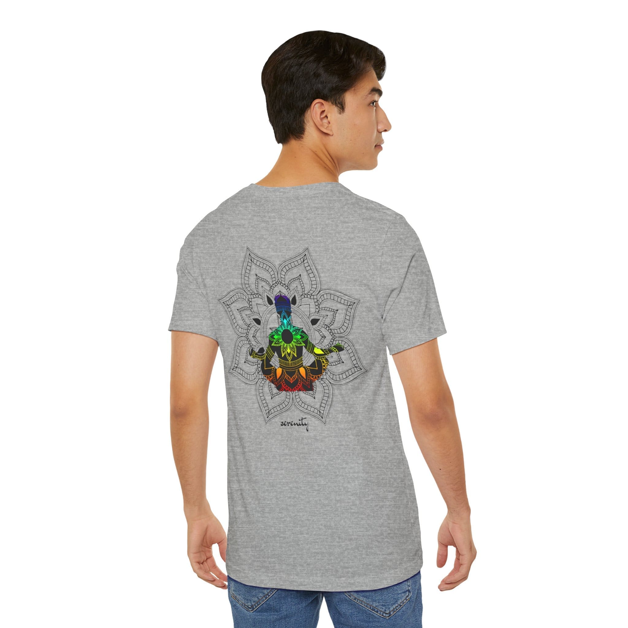 Serenity - Chakra Mandala Lightweight Shirt with Male Silhouette - Image 13