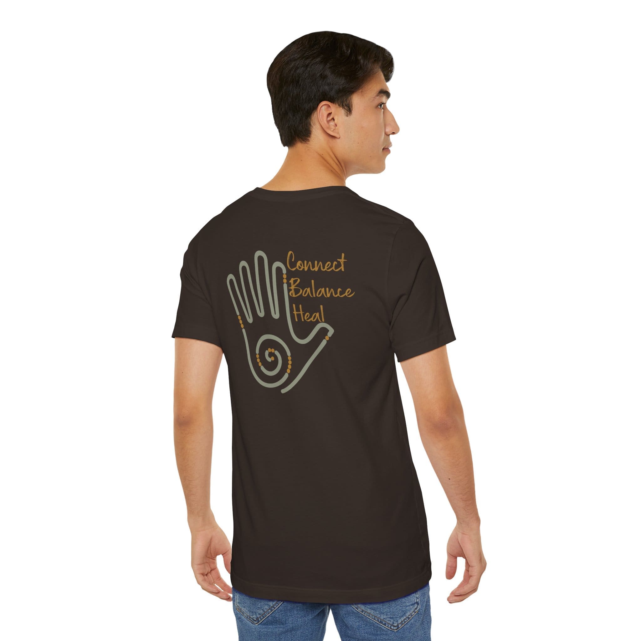 Connect, Balance, Heal - Reiki Hand Lightweight T-Shirt - Image 18