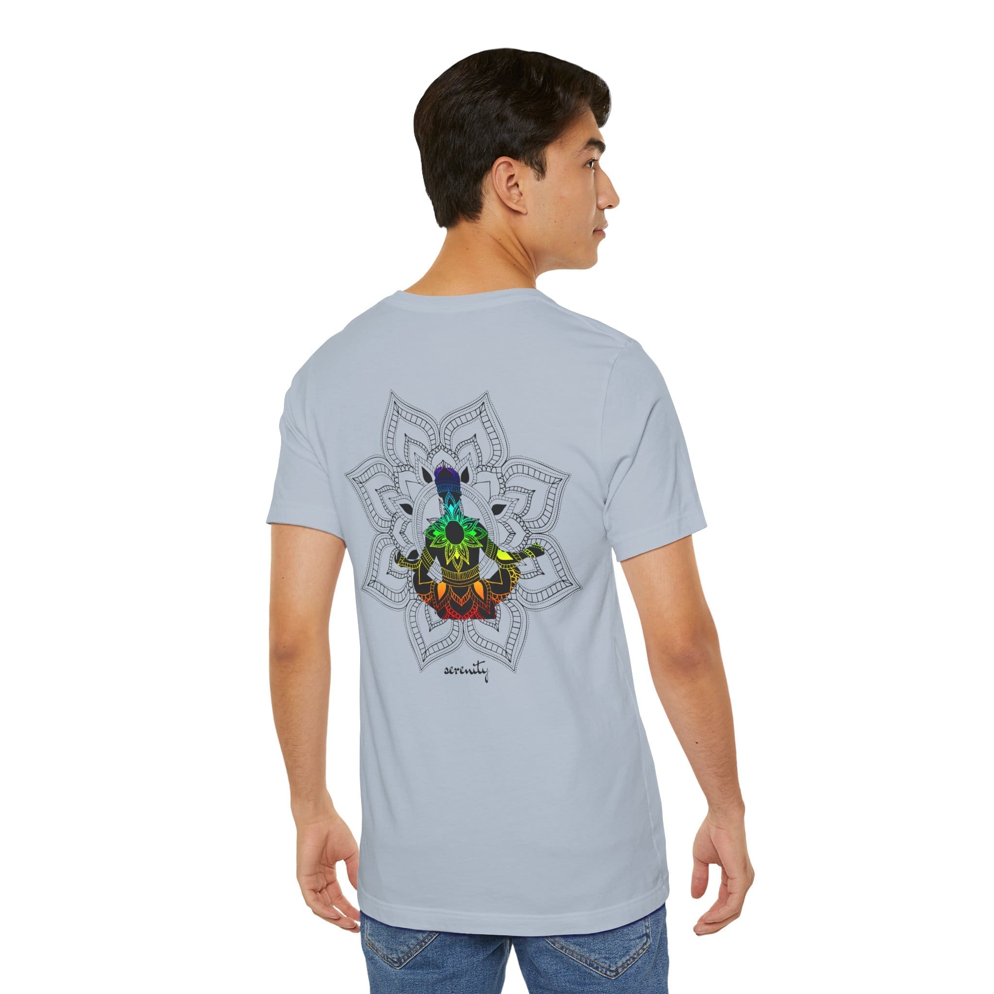 Serenity - Chakra Mandala Lightweight Shirt with Male Silhouette - Image 22