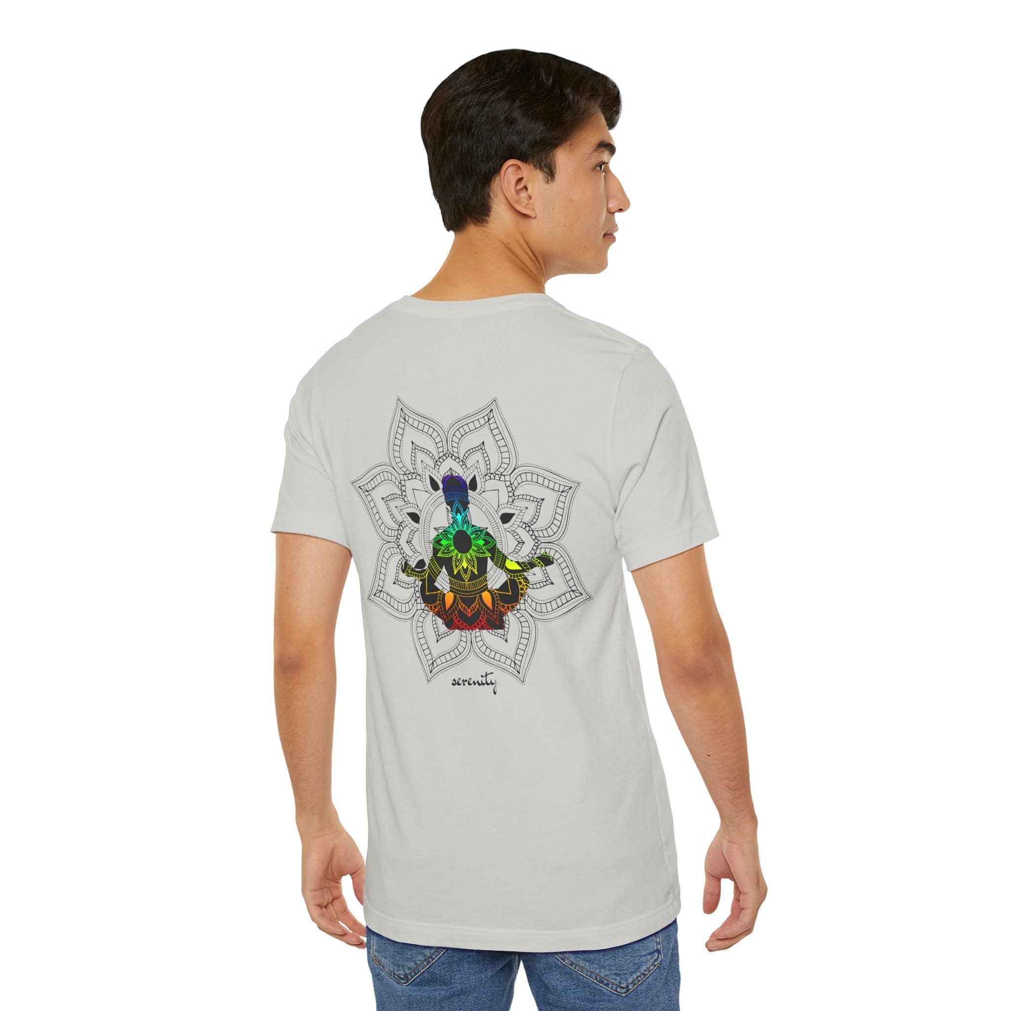 Serenity - Chakra Mandala Lightweight Shirt with Male Silhouette - Image 9