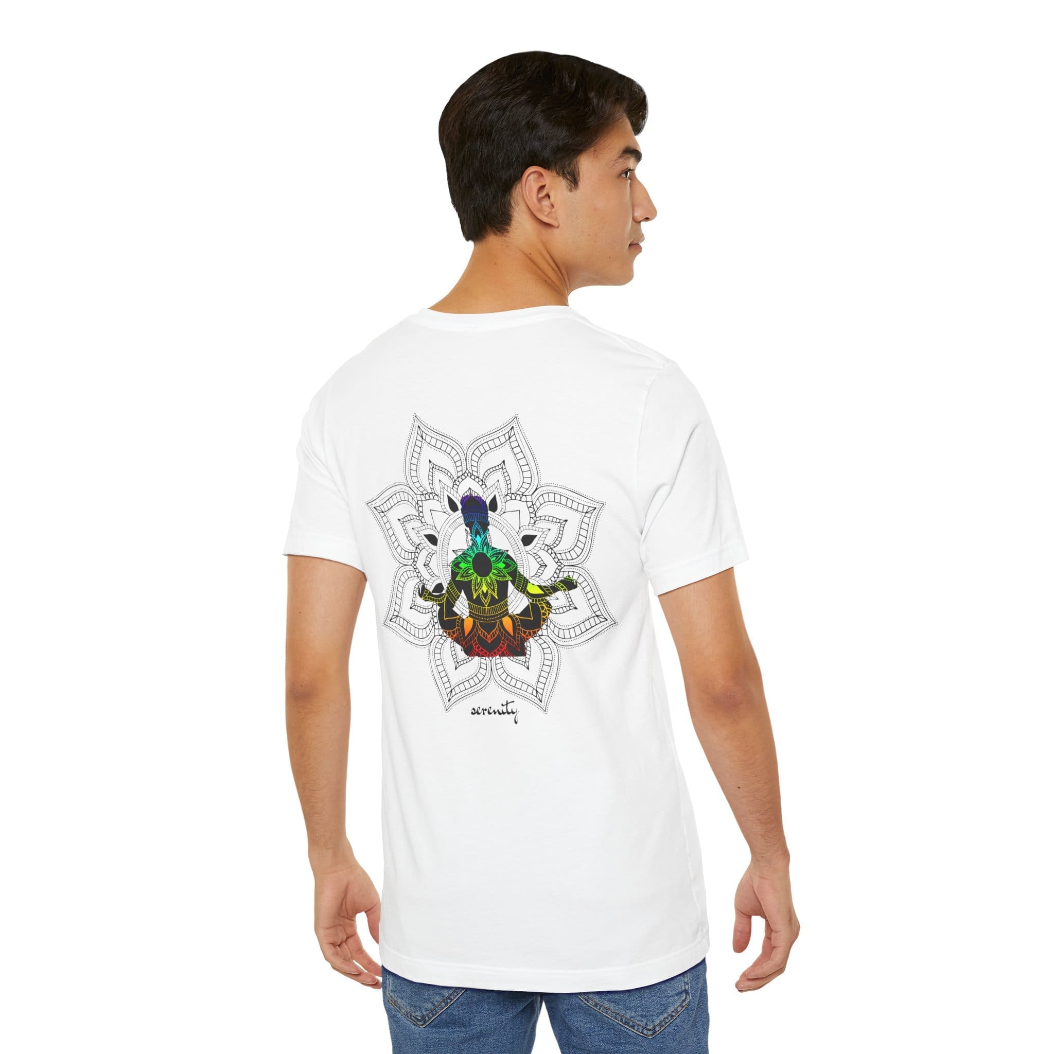 Serenity - Chakra Mandala Lightweight Shirt with Male Silhouette - Image 5