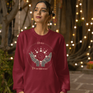Reiki Practitioner - Crewneck Sweatshirt with Pink Text