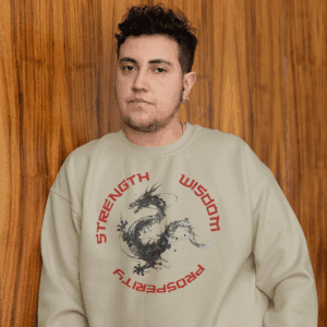 Strength, Wisdom, Prosperity - Dragon Crewneck Sweatshirt