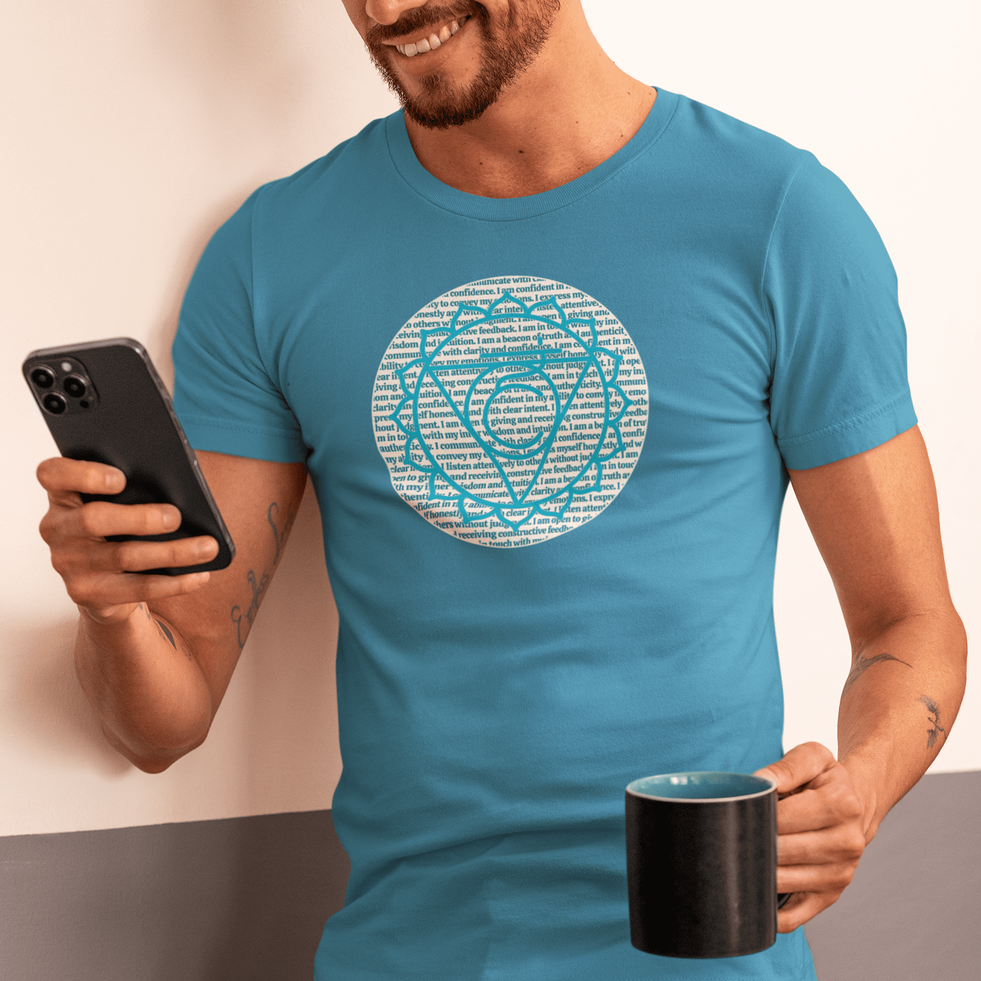 Throat Chakra Affirmations Lightweight T-Shirt - Blue Text