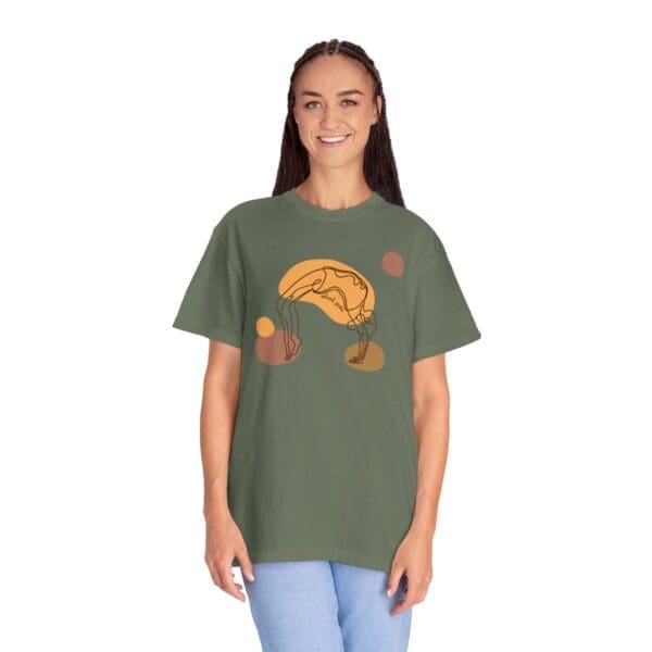 Wheel Pose Aesthetic Yoga Heavyweight T-Shirt - Dark Lines - Image 23