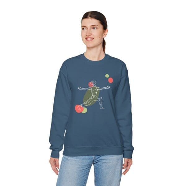 Warrior Two Pose Aesthetic Yoga Crewneck Sweatshirt - Image 19