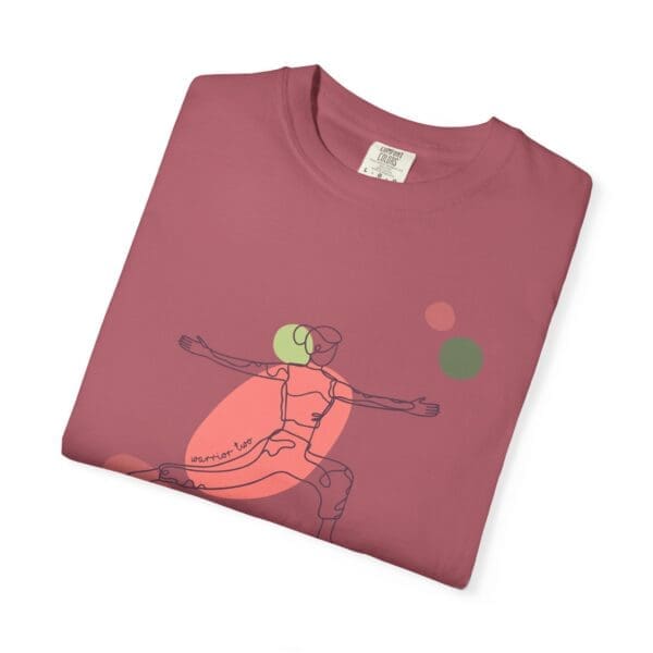Warrior Two Pose Aesthetic Yoga Heavyweight T-Shirt - Dark Lines - Image 21