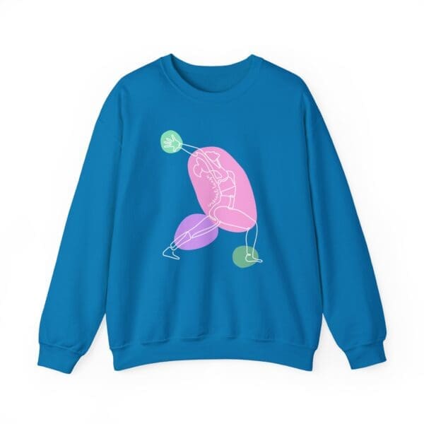 Crescent Lunge Pose Aesthetic Yoga Crewneck Sweatshirt - Image 3