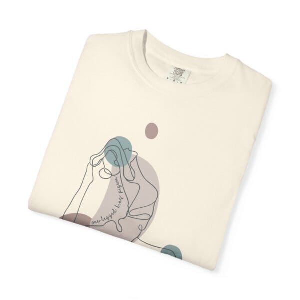 One-Legged King Pigeon Aesthetic Yoga Heavyweight Tee-Dark Lines - Image 8
