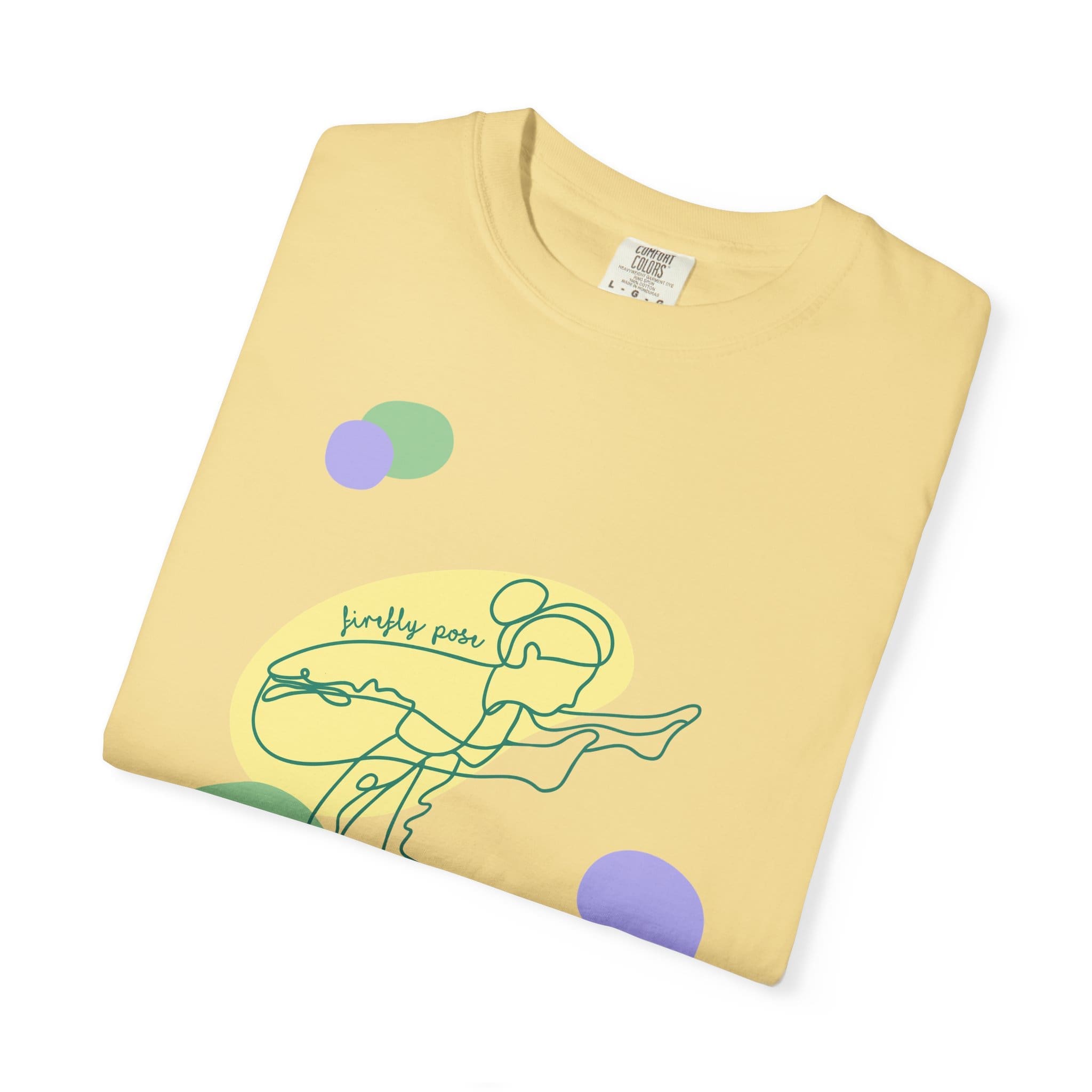 Firefly Pose Aesthetic Yoga Heavyweight T-Shirt - Dark Lines - Image 13