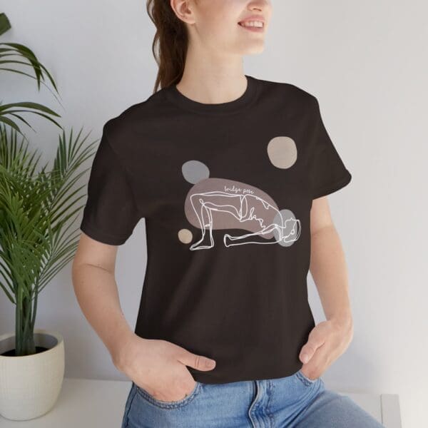 Bridge Pose Aesthetic Yoga Lightweight T-Shirt - Light Lines - Image 11