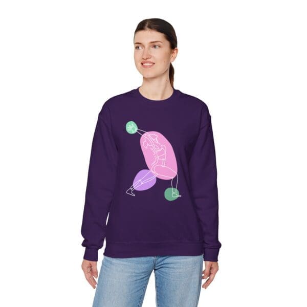 Crescent Lunge Pose Aesthetic Yoga Crewneck Sweatshirt - Image 11