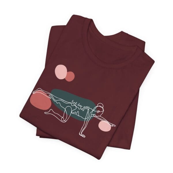 Bird Dog Pose Aesthetic Yoga Lightweight T-Shirt - Light Lines - Image 17