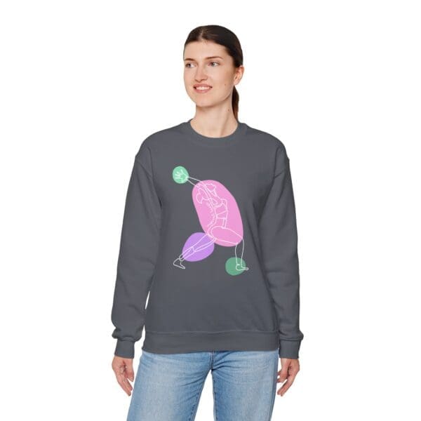 Crescent Lunge Pose Aesthetic Yoga Crewneck Sweatshirt - Image 19